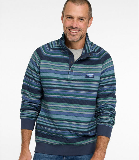 Men's Quilted Sweatshirt, Mockneck, Stripe - US 4354