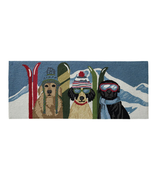 Indoor/Outdoor Vacationland Runner, Dogs Skiing - US 9795