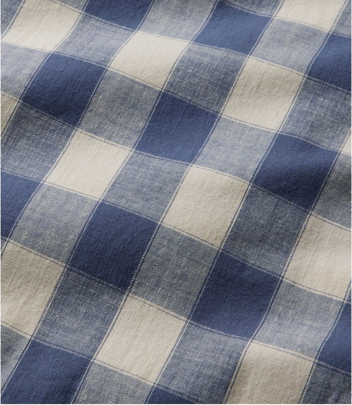 Men's Comfort Stretch® Chambray Shirt, Slightly Fitted Untucked Fit, Short-Sleeve, Plaid - US 5469