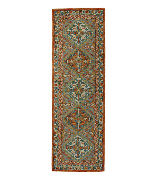 Bordered Medallion Wool Tufted Runner - US 0970