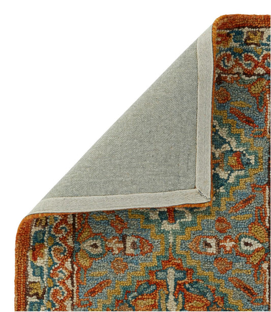 Bordered Medallion Wool Tufted Runner - US 0970