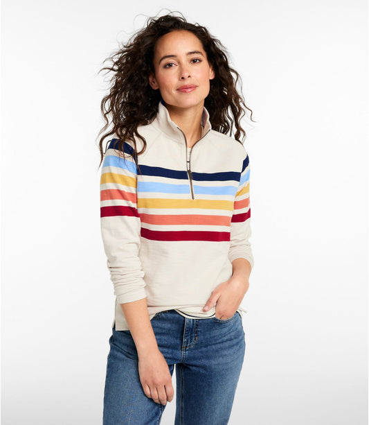 Women's Peaks Island Quarter-Zip Pullover, Stripe - US 5805