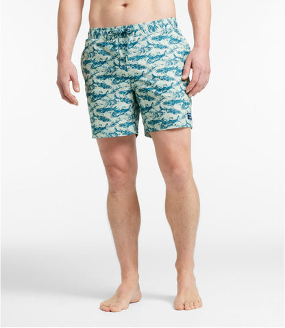 Men's Vacationland Stretch Swim Trunks, Print, 6" - US 8994