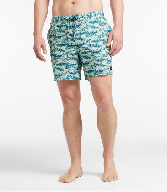 Men's Vacationland Stretch Swim Trunks, Print, 6" - US 8994