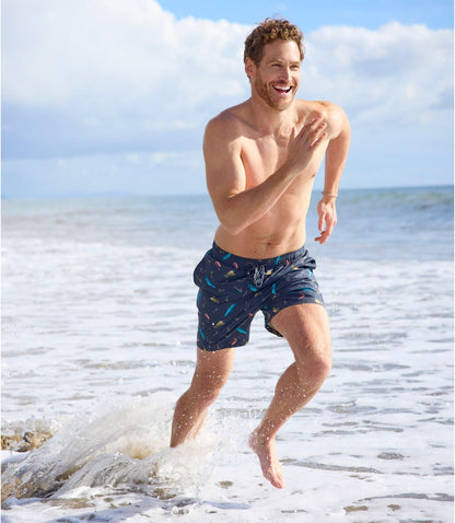 Men's Vacationland Stretch Swim Trunks, Print, 6" - US 8994