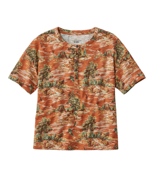 Women's Signature Slub Tee, Short-Sleeve Henley Novelty - US 4820