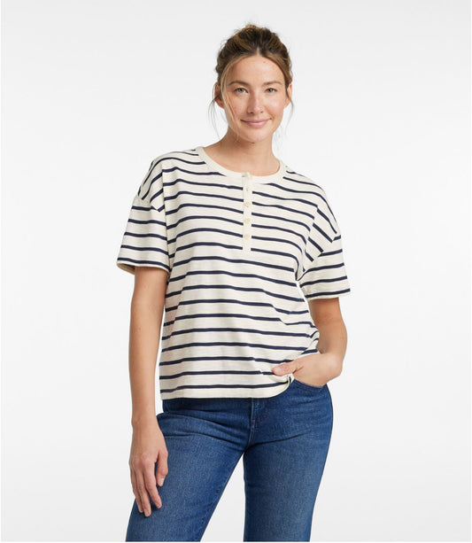 Women's Signature Slub Tee, Short-Sleeve Henley Novelty - US 4820