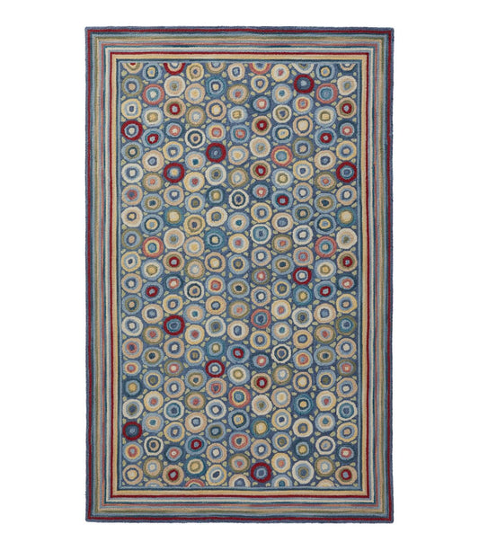Bean's Wool Hooked Rug, Coins - US 6455