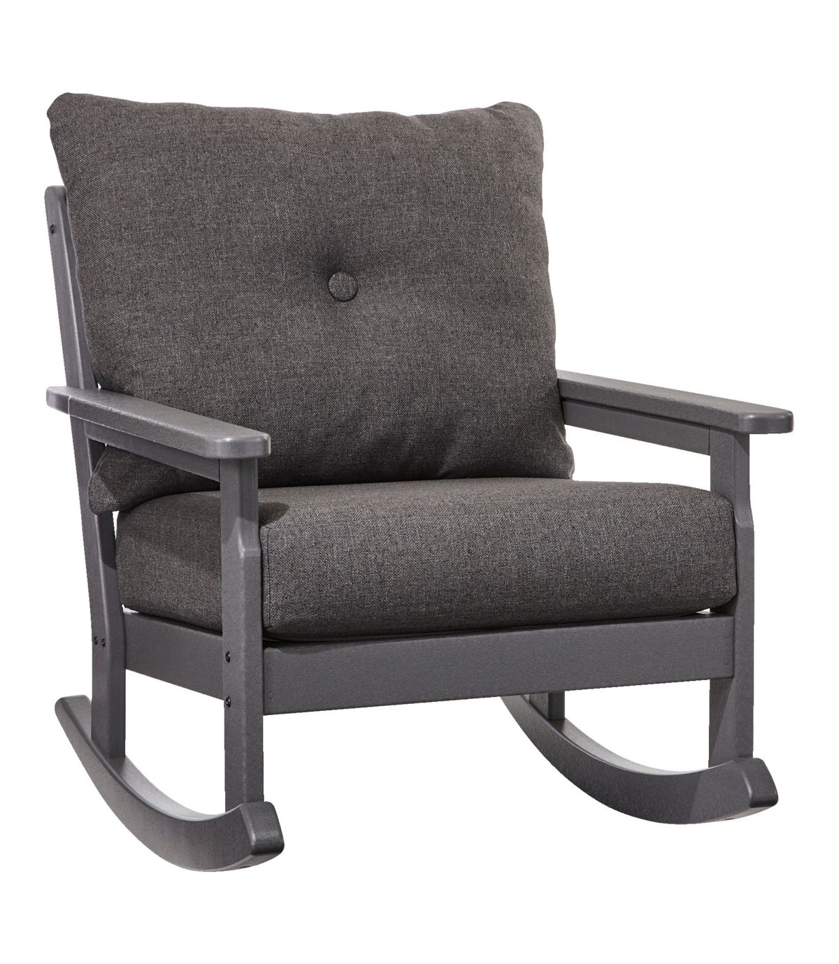 All-Weather Patio Rocker with Textured Cushion, Slate Gray - US 7715