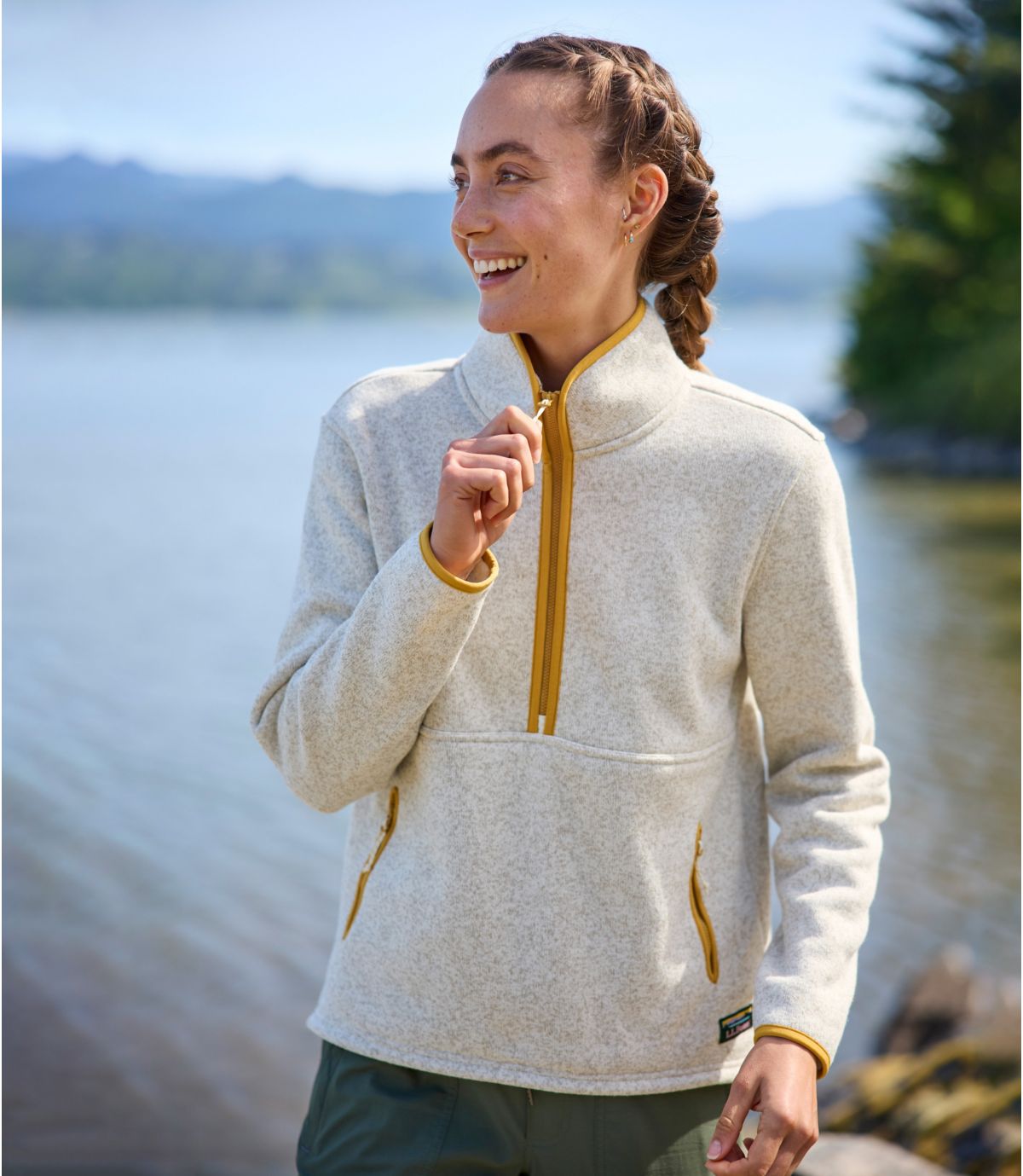 Women's L.L.Bean Sweater Fleece Half-Zip Pullover - US 2082