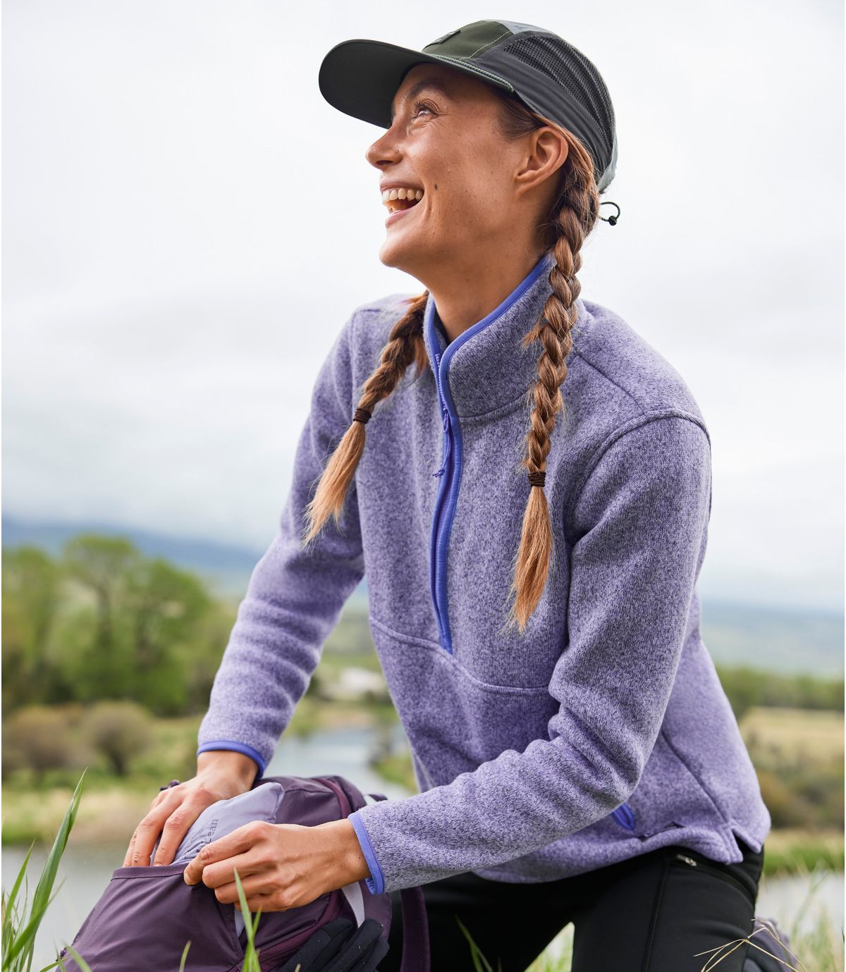 Women's L.L.Bean Sweater Fleece Half-Zip Pullover - US 2082