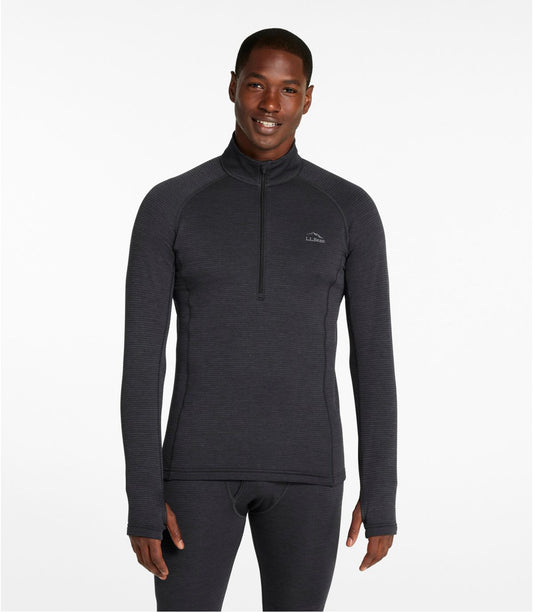 Men's L.L.Bean Midweight Base Layer Crew Top, 1/4 Zip - US 4032
