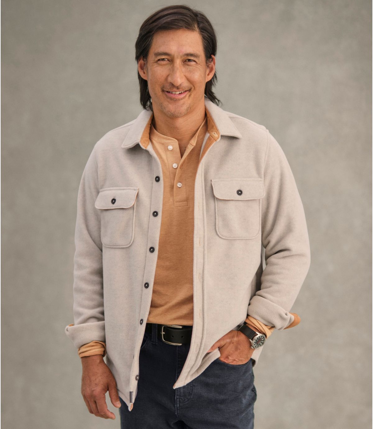 Men's Bean's Mariner Fleece Shirt - US 8939