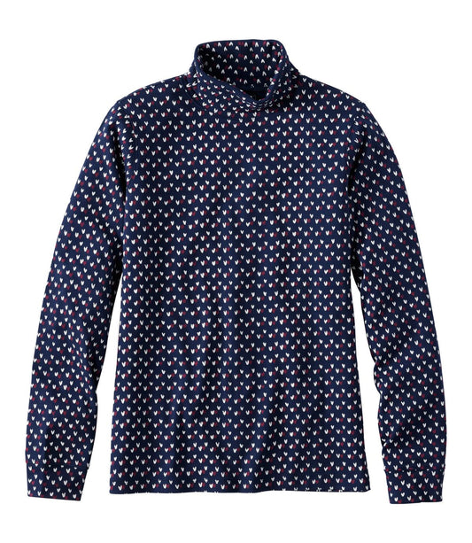 Women's L.L.Bean Interlock Turtleneck, Long-Sleeve Allover Print - US 3851