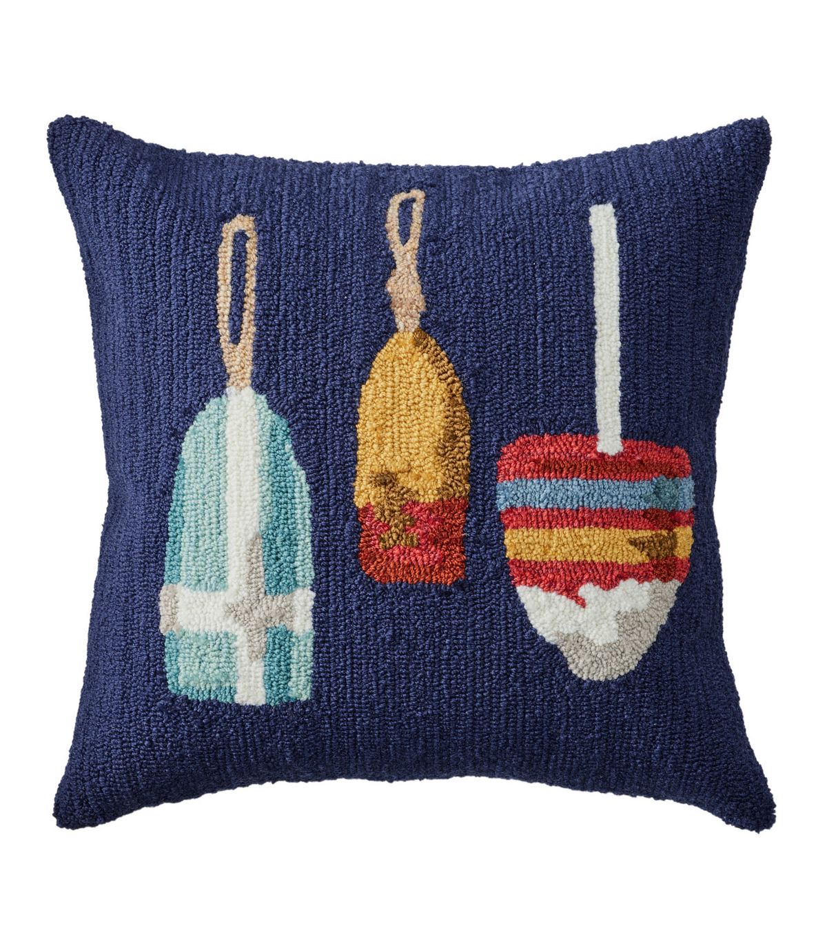 Indoor/Outdoor Hooked Pillow, Buoys, 18" x 18" - US 8437