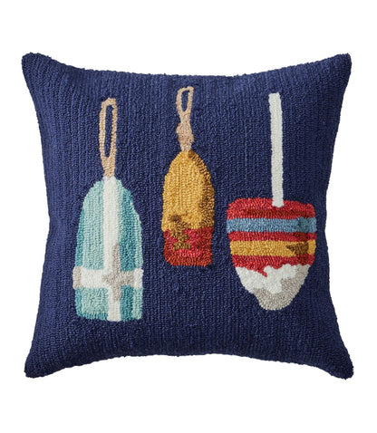 Indoor/Outdoor Hooked Pillow, Buoys, 18" x 18" - US 8437