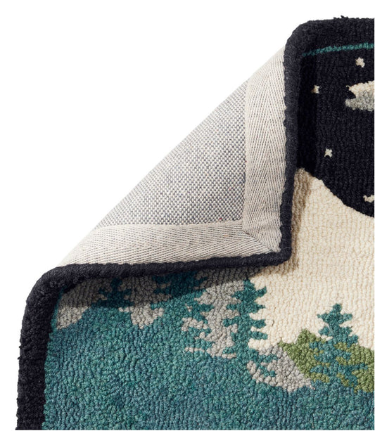 Wool Hooked Novelty Rug, Winter Woods - US 1455