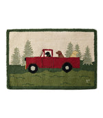 Wool Hooked Novelty Rug, Dog Caravan - US 5248