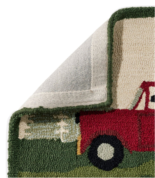 Wool Hooked Novelty Rug, Dog Caravan - US 5248