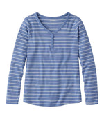 Women's L.L.Bean V-Neck Henley, Long-Sleeve Stripe - US 8561