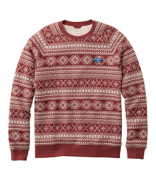 Men's Bean's Quilted Sweatshirt, Crewneck, Print - US 6752