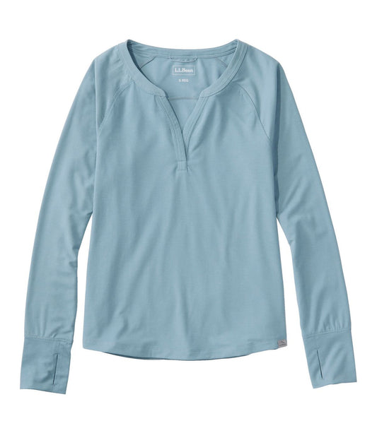 Women's Ribbed Performance Tee, Long-Sleeve Splitneck - US 6272