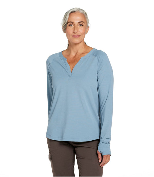 Women's Ribbed Performance Tee, Long-Sleeve Splitneck - US 6272