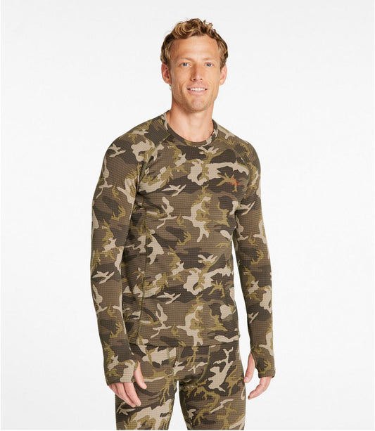 Men's L.L.Bean Heavyweight Base Layer Crew Top, Print - US 0726