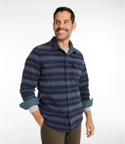 Men's Bean's Mariner Fleece Shirt, Print - US 5088