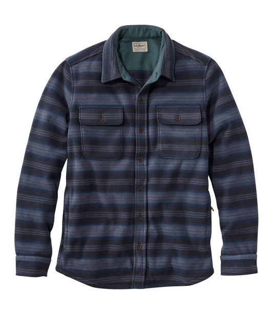 Men's Bean's Mariner Fleece Shirt, Print - US 5088