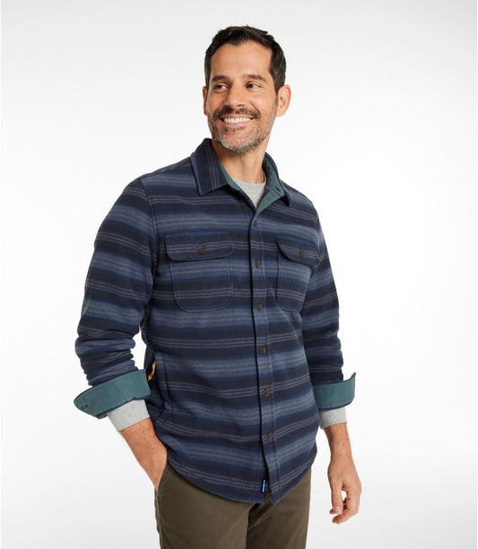 Men's Bean's Mariner Fleece Shirt, Print - US 1932
