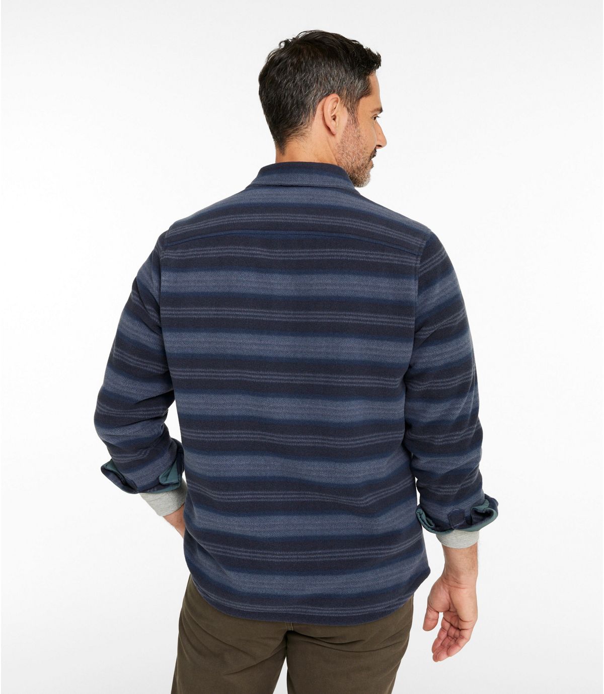Men's Bean's Mariner Fleece Shirt, Print - US 5088