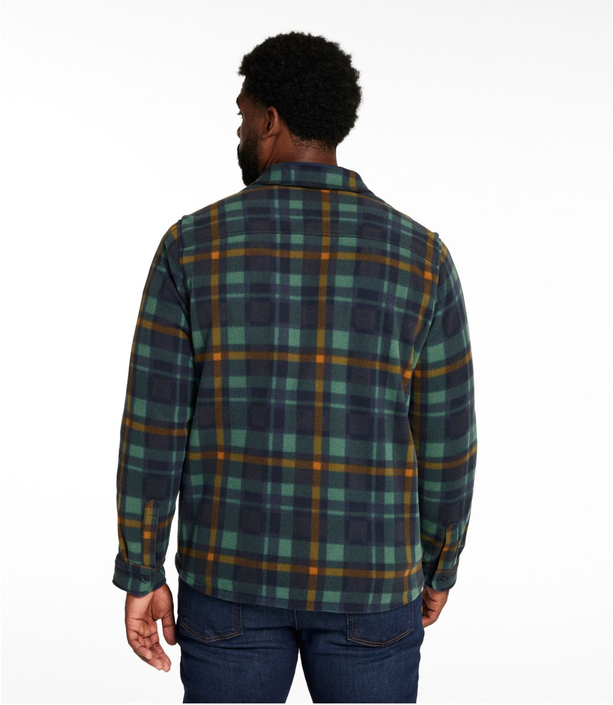 Men's Bean's Mariner Fleece Shirt, Print - US 5088