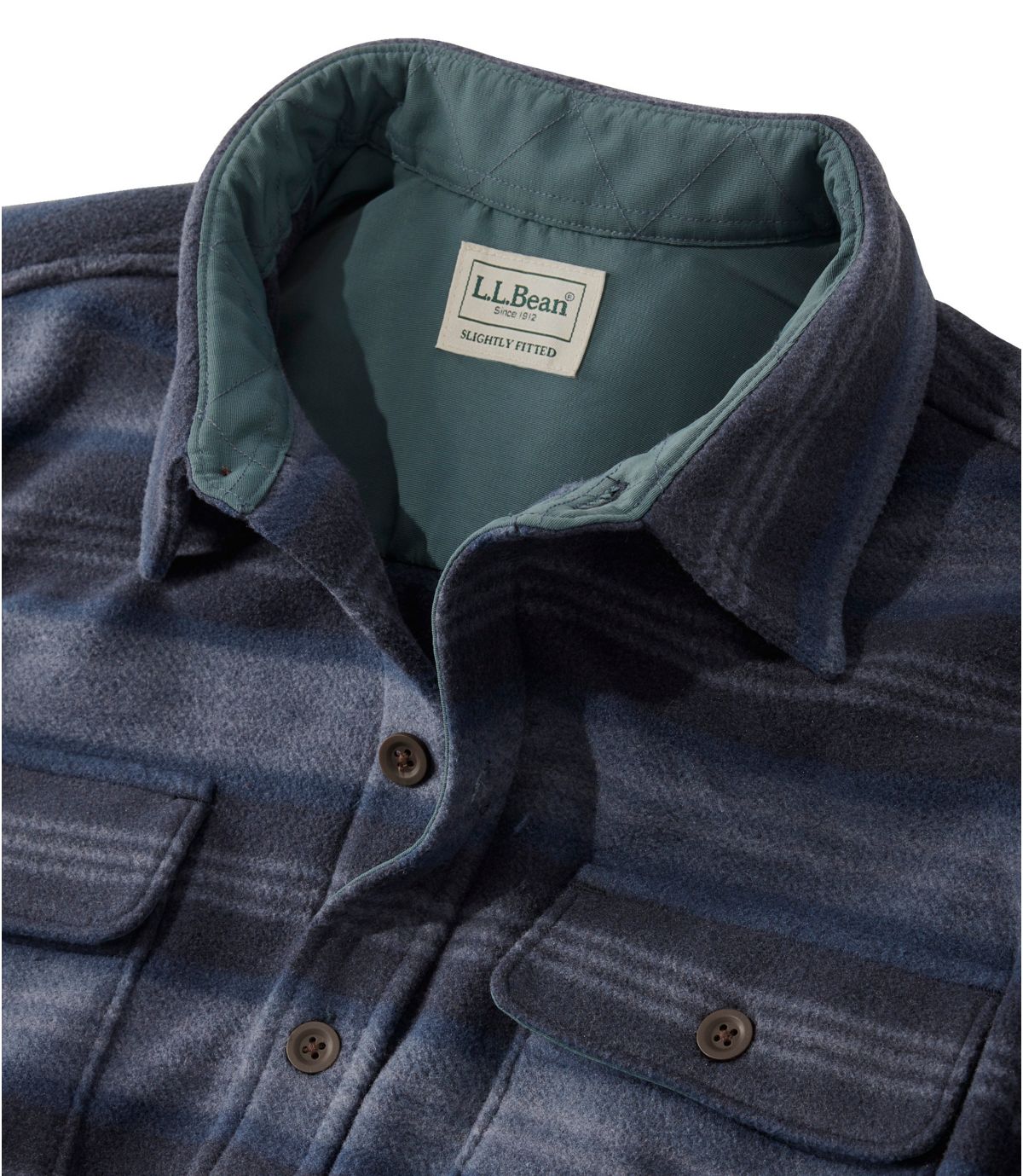 Men's Bean's Mariner Fleece Shirt, Print - US 5088