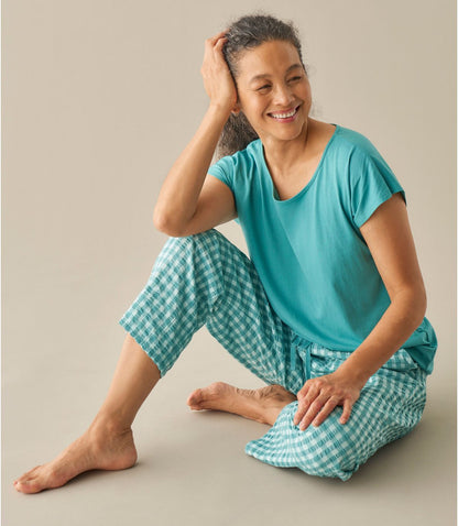 Women's Bean's Seacoast Seersucker Pajama Pant Set - US 2746