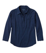 Women's Lakeside Linen/Cotton Tee, Three-Quarter-Sleeve Splitneck Polo - US 3205