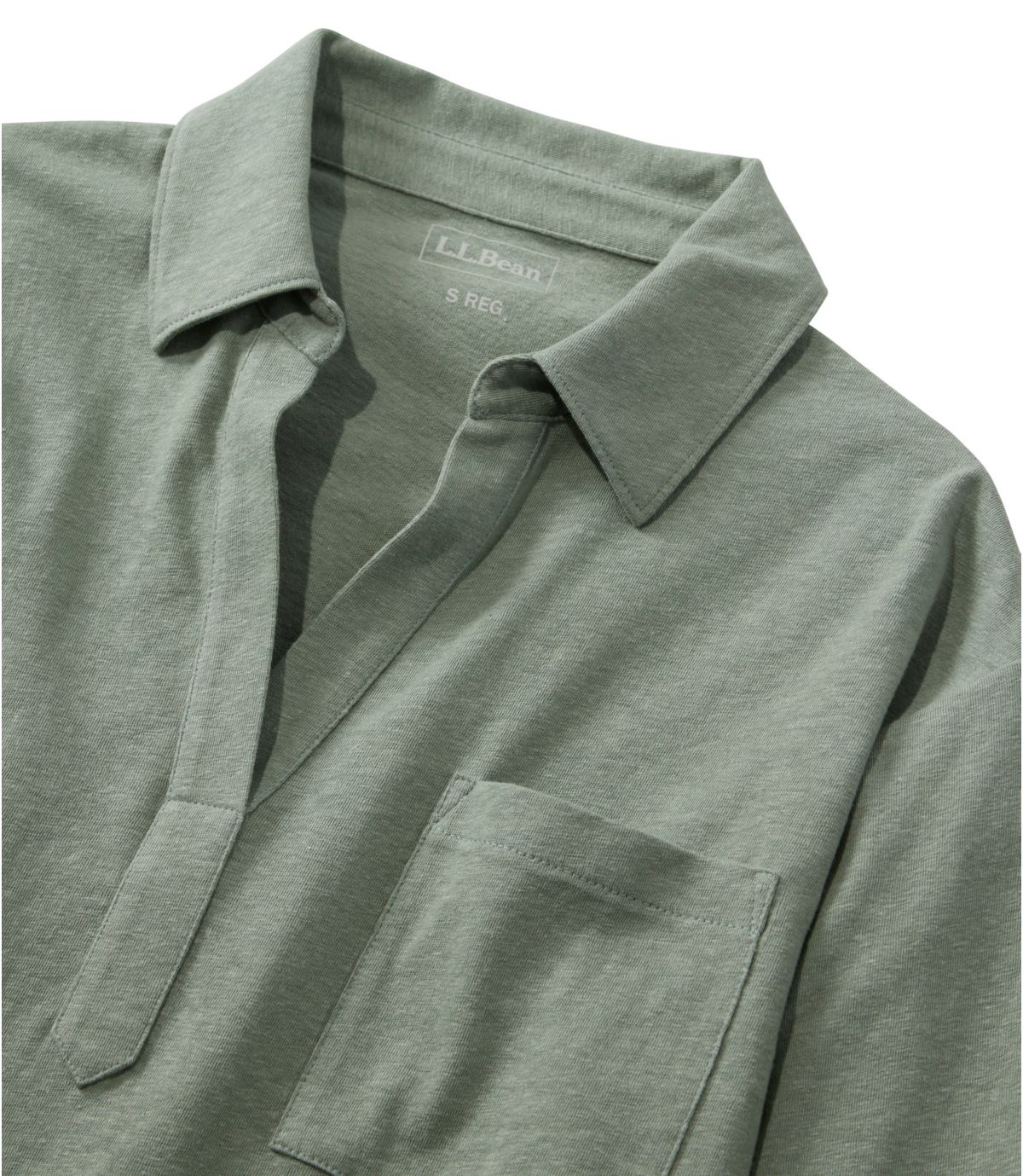 Women's Lakeside Linen/Cotton Tee, Three-Quarter-Sleeve Splitneck Polo - US 5678