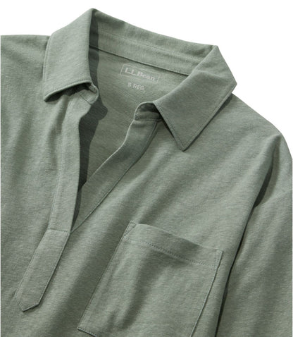 Women's Lakeside Linen/Cotton Tee, Three-Quarter-Sleeve Splitneck Polo - US 5678