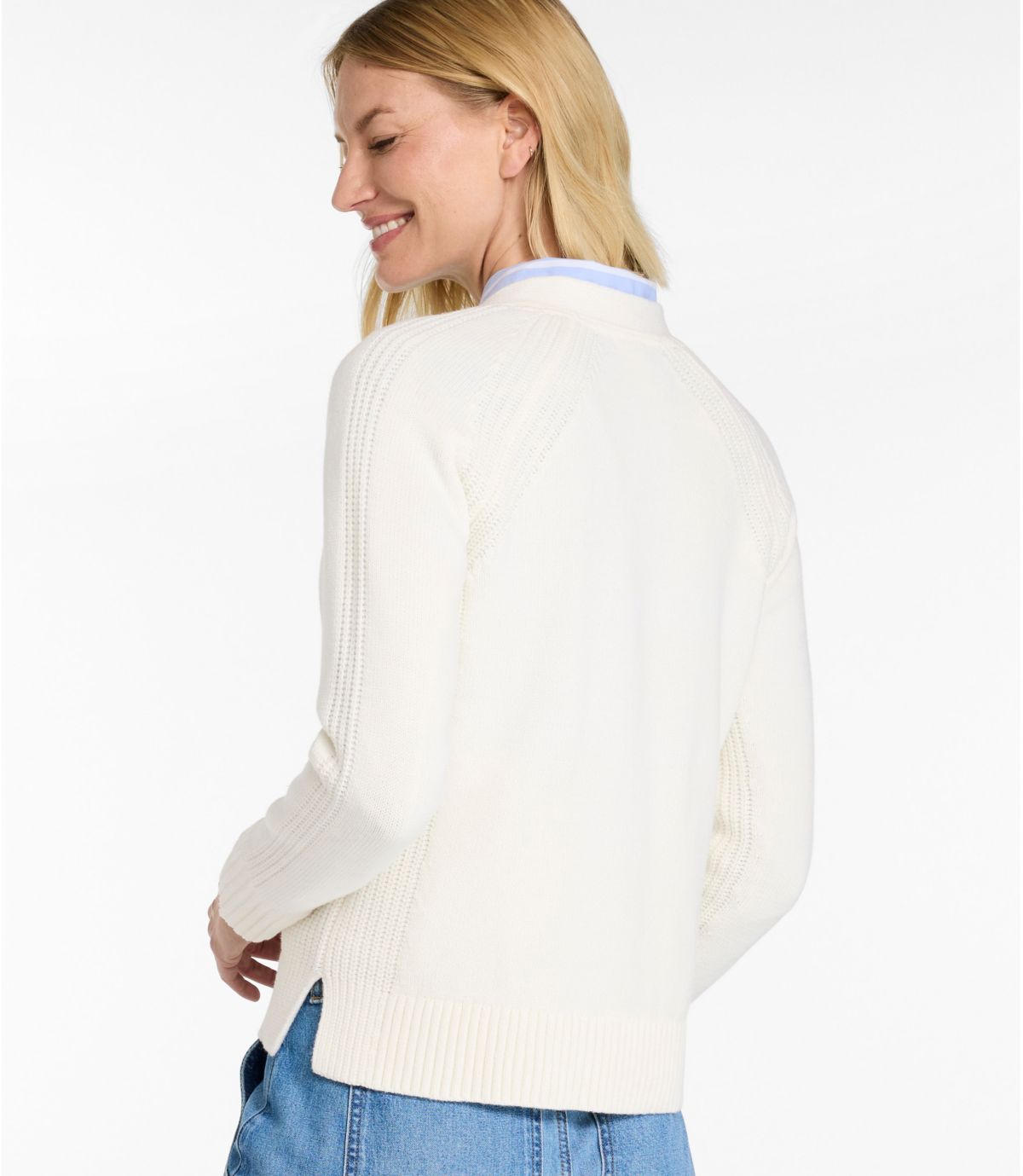 Women's Mariner Shaker Sweater, V-Neck Cardigan - US 2936