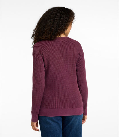 Women's Sunwashed Waffle Sweater, Pullover - US 7305