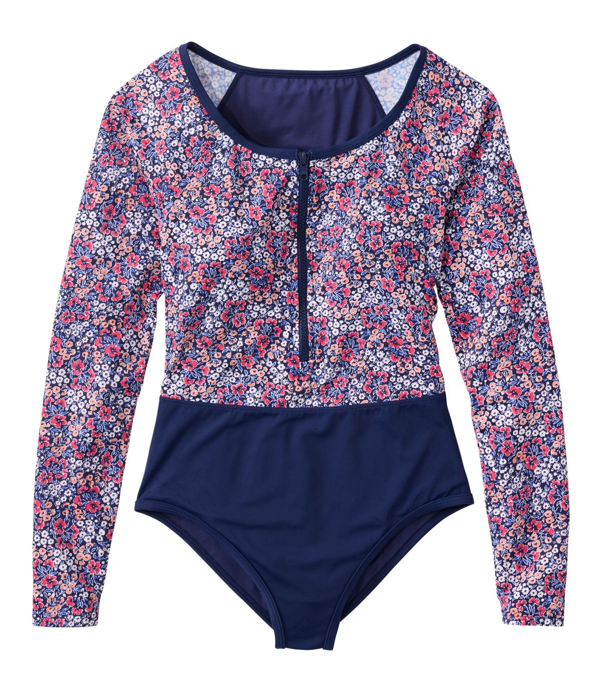 Women's Coastal Essentials Swimwear, Long-Sleeve Tanksuit Print - US 2053