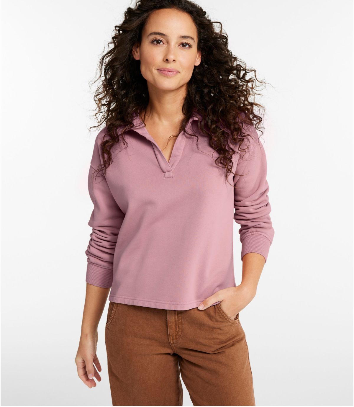 Women's Sunwashed Sweats, Splitneck Polo - US 1954