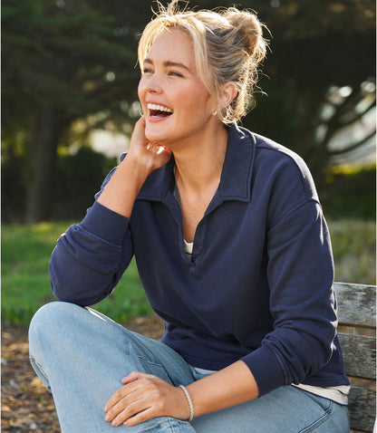 Women's Sunwashed Sweats, Splitneck Polo - US 1954