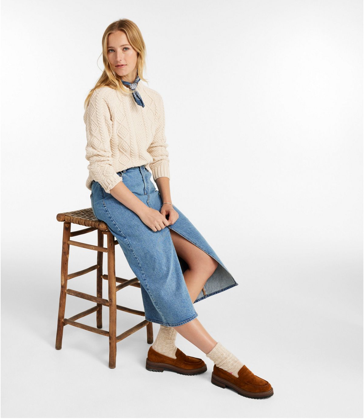 Women's Signature Heritage Denim Midi Skirt - US 5381