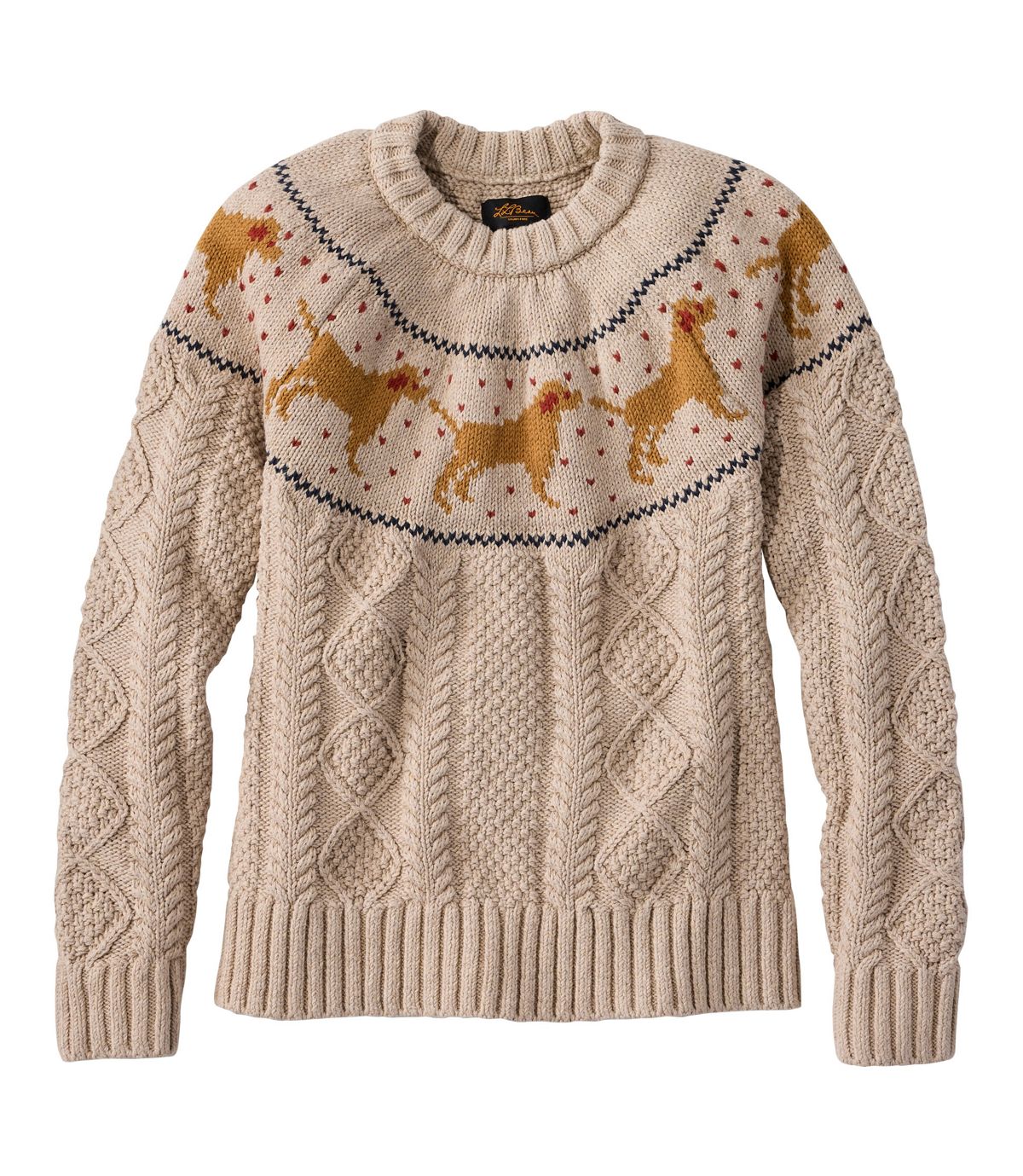 Women's Signature Cotton Fisherman Sweater, Crewneck Novelty - US 7185