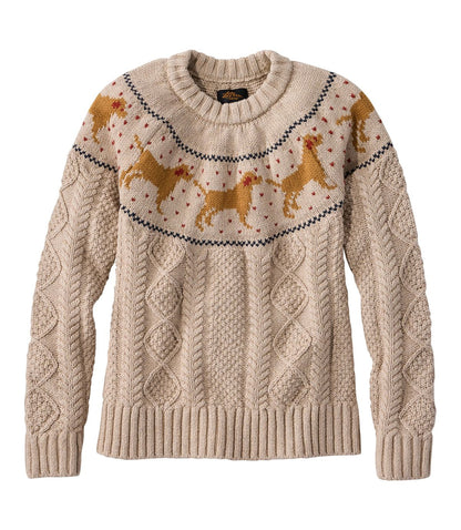 Women's Signature Cotton Fisherman Sweater, Crewneck Novelty - US 7185
