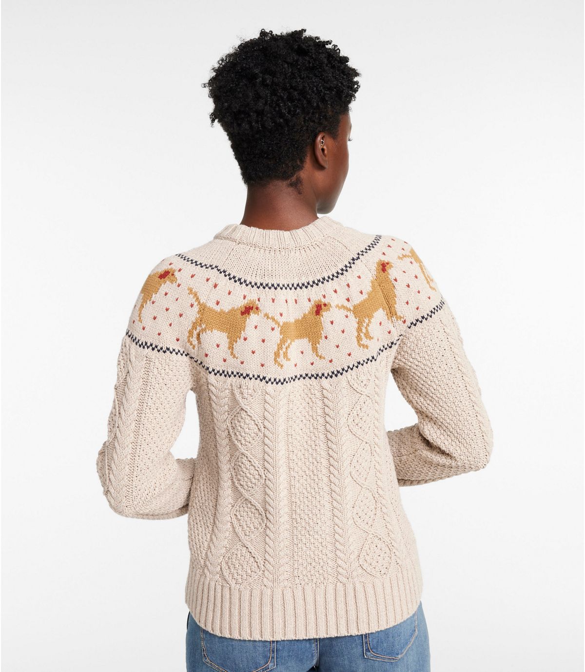 Women's Signature Cotton Fisherman Sweater, Crewneck Novelty - US 9735