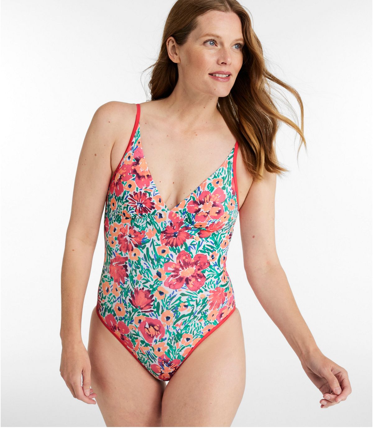 Women's Coastal Essentials Swimwear, V-Neck Tanksuit Print - US 3995