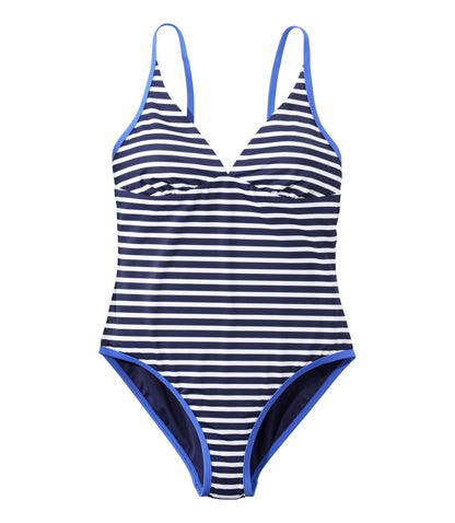 Women's Coastal Essentials Swimwear, V-Neck Tanksuit Print - US 3995