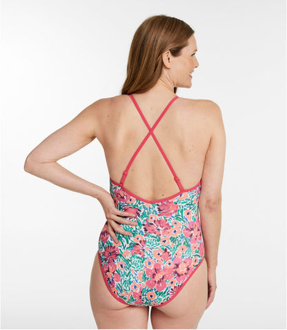 Women's Coastal Essentials Swimwear, V-Neck Tanksuit Print - US 3995